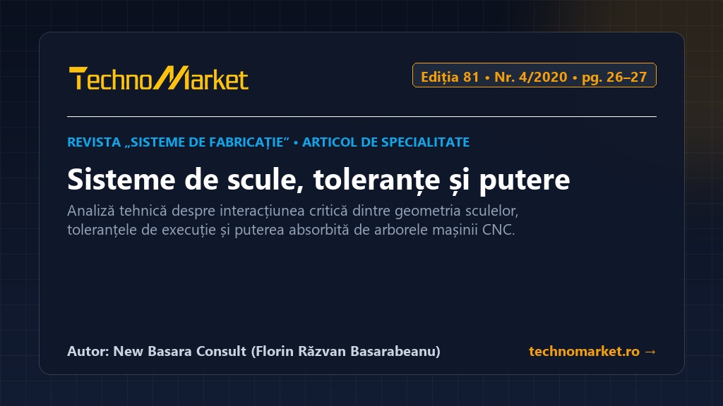 Articol TechnoMarket: Sisteme de scule, toleranțe și putere